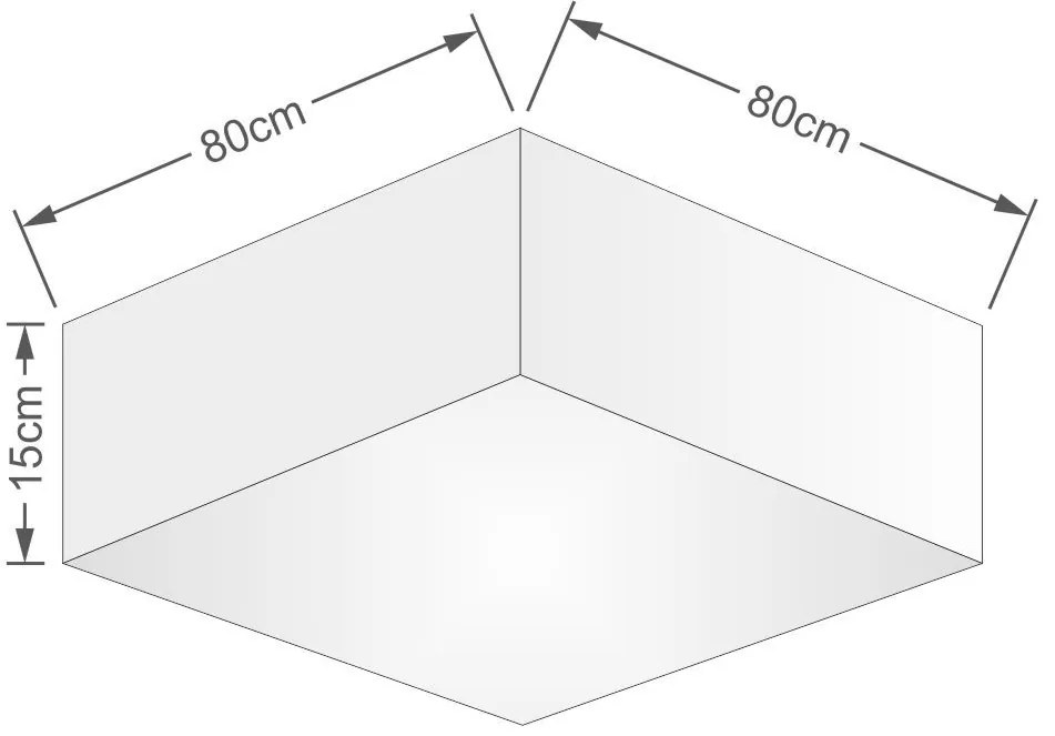 Plafon Quadrado Vivare Md-3059 Cúpula em Tecido 15/80x80cm - Bivolt