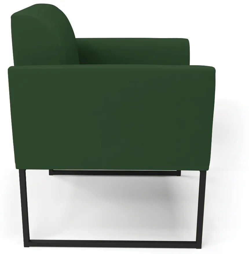 Kit 2 Poltronas Base Industrial Preto Marisa Veludo D03 - D'Rossi - Verde