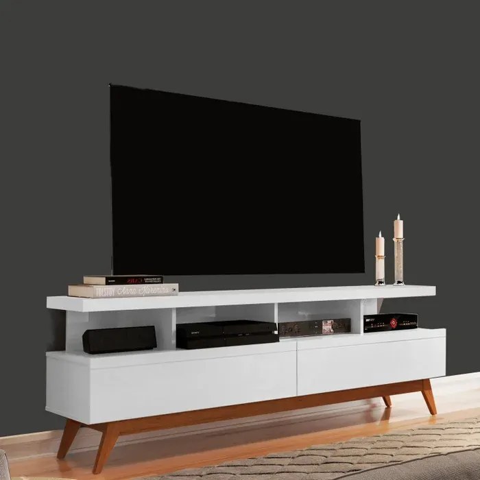 Rack Vivare 1.6 Wood Branco - Giga Móveis