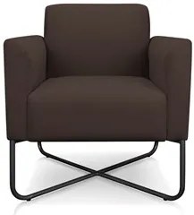 Kit 2 Poltronas Decorativas Base Industrial X Preta Maressa S06 Suede