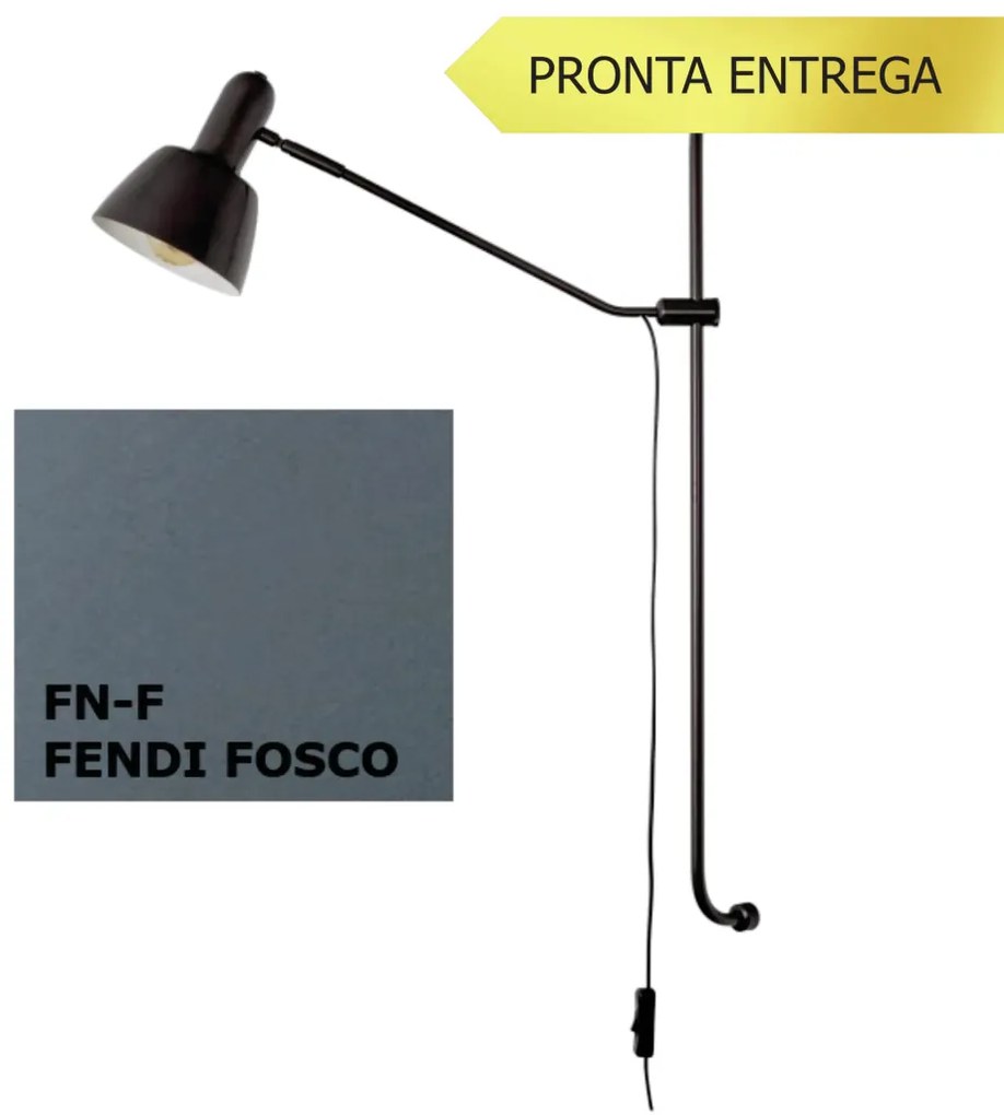 Arandela Frida Regulável 14X50,5X89,9Cm 1Xe27 Alumínio - Usina 25065/1 (FN-F - Fendi Fosco, FN-F - Fendi Fosco, Igual Cúpula Externa)