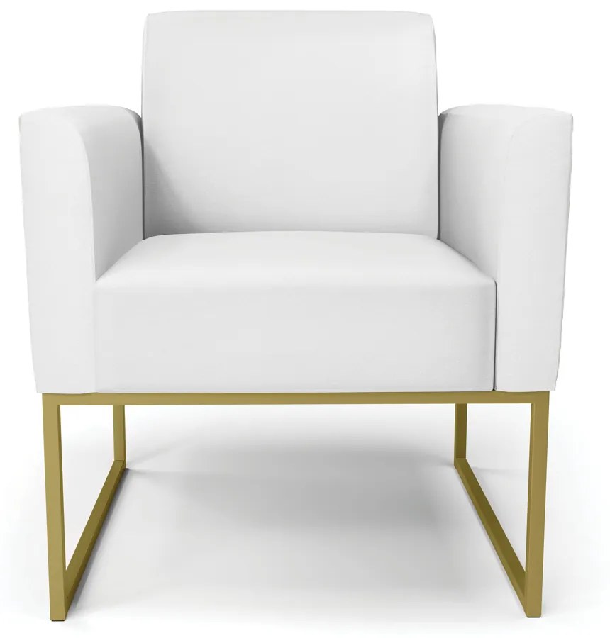 Poltrona Base Industrial Dourado Marisa Corino D03 - D'Rossi - Branco