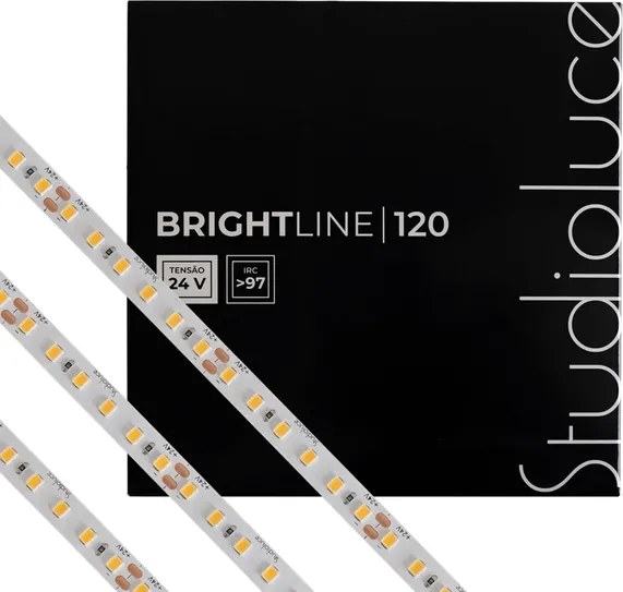 Fita De Led 10W Por Metro 24V Irc97 5M Brightline - LED BRANCO QUENTE (3000K)
