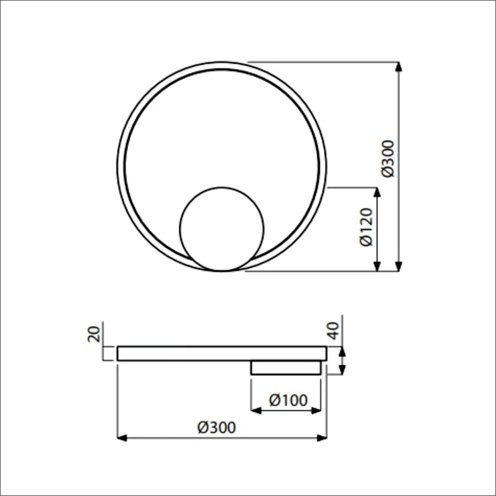 Arandela / Plafon Sunset Aro Redondo Ø30Cm Led 15W 3000K Bivolt Branco... (Branco)
