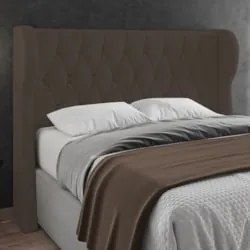 Cabeceira Casal Queen Cama Box 160cm Malva Z04 Veludo Marrom - Mpozena