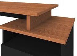Mesa Escrivaninha Estilo Industrial Flex Lux A06 Freijó/Preto - Mpozen