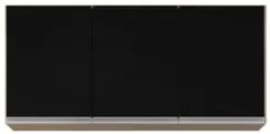 Armário de Cozinha Aéreo 120cm 3 Portas Virgínia Castanho/Preto - Lumi