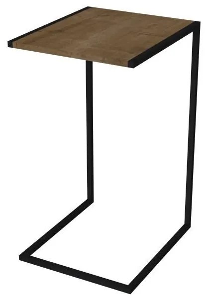 Mesa Lateral Encosto Para Sofa Industrial Vermont - Preto