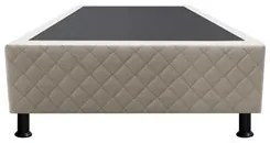 Base Box para Cama Solteiro 88x188cm Liz S05 Suede Bordado Bege - Mpoz