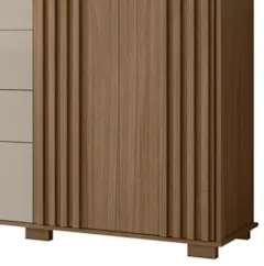 Cômoda Para Quarto 147cm Com 4 Gavetas Rusk Carvalho/Fendi Z17 - Mpoze