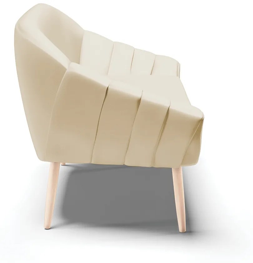 Namoradeira 02 Lugares Giovana Corino Pés Palito Natural - Indo Decorar - Bege