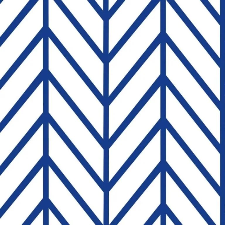 Papel de Parede Chevron Azul e Branco 0.52m x 3.00m