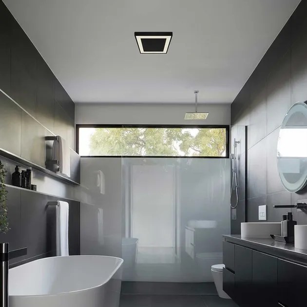 Plafon Led Sobrepor 16,8W Luz Amarela Fitedge - PRETO