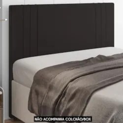 Cabeceira Cama Box Queen 160cm Estofada Rama Sintético Marrom Z04 - Mp