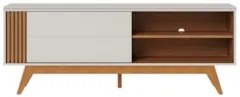 Rack Bancada Para TV 60 Pol 160cm Diana Off White/Freijó C05 - Mpozena