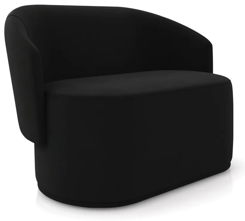 Sofá 2 Lugares Namoradeira Orgânica para Sala Malu Suede M11 - D'Rossi - Preto