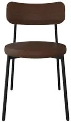 Cadeira de Jantar Estofada Kit 2 Nyka M25 Sintético Marrom - Mpozenato