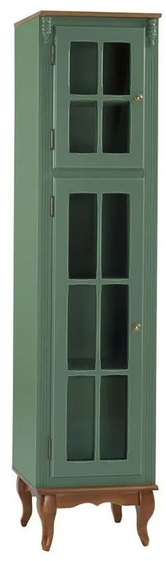 Paneleiro Cozinha 2 Portas Vidro Hannover Verde - PTE 58406