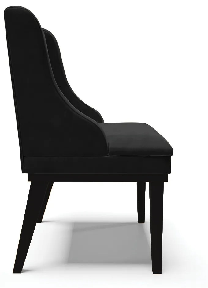 Kit 02 Cadeiras de Jantar Liz Suede Preto Base Fixa Madeira Preto D03 - D'Rossi
