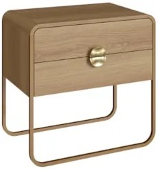 Mesa de Cabeceira Quarto 60cm 2 Gavetas Mario Hanover/Dourado A10 - Mp