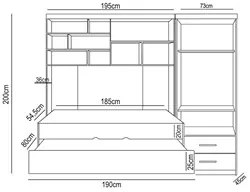 Quarto Infantil Modulado 4 Portas Com Bicama Chiara Branco - Phoenix