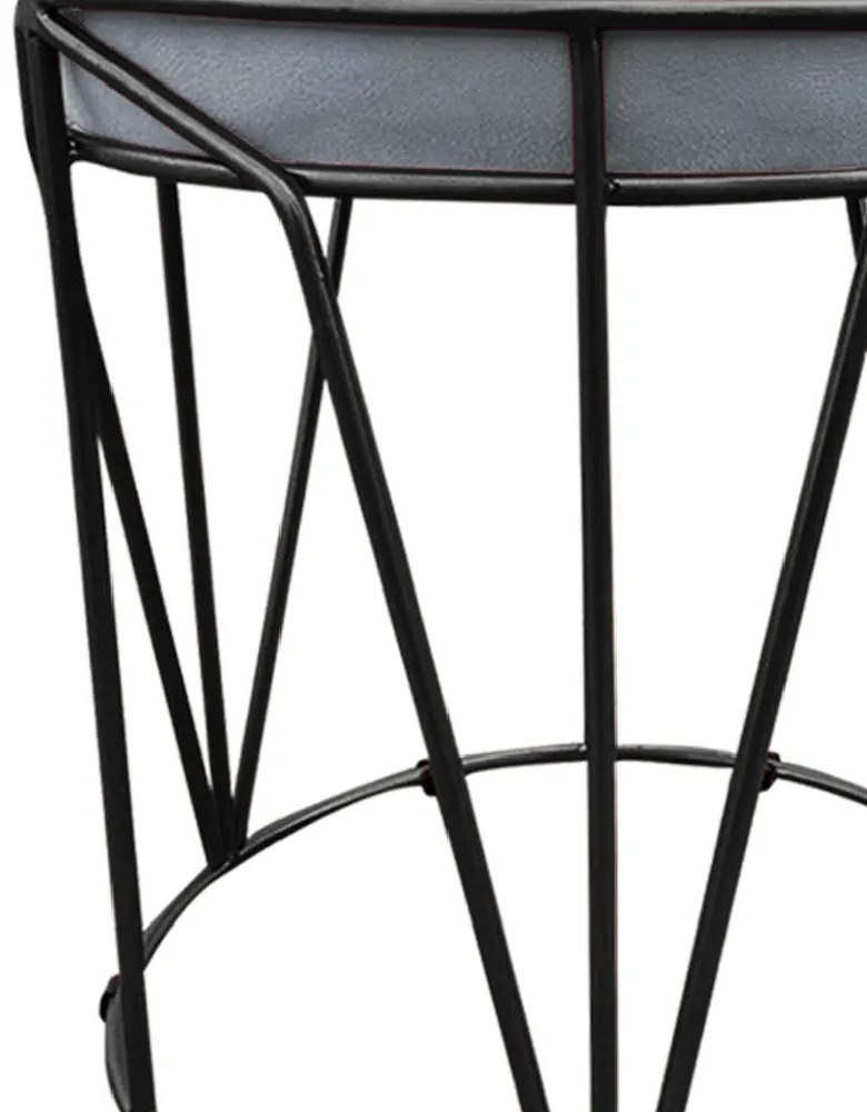 Puff Multiuso com Mesa Babu 2 em 1 Suede Cinza Base Preto - D'Rossi