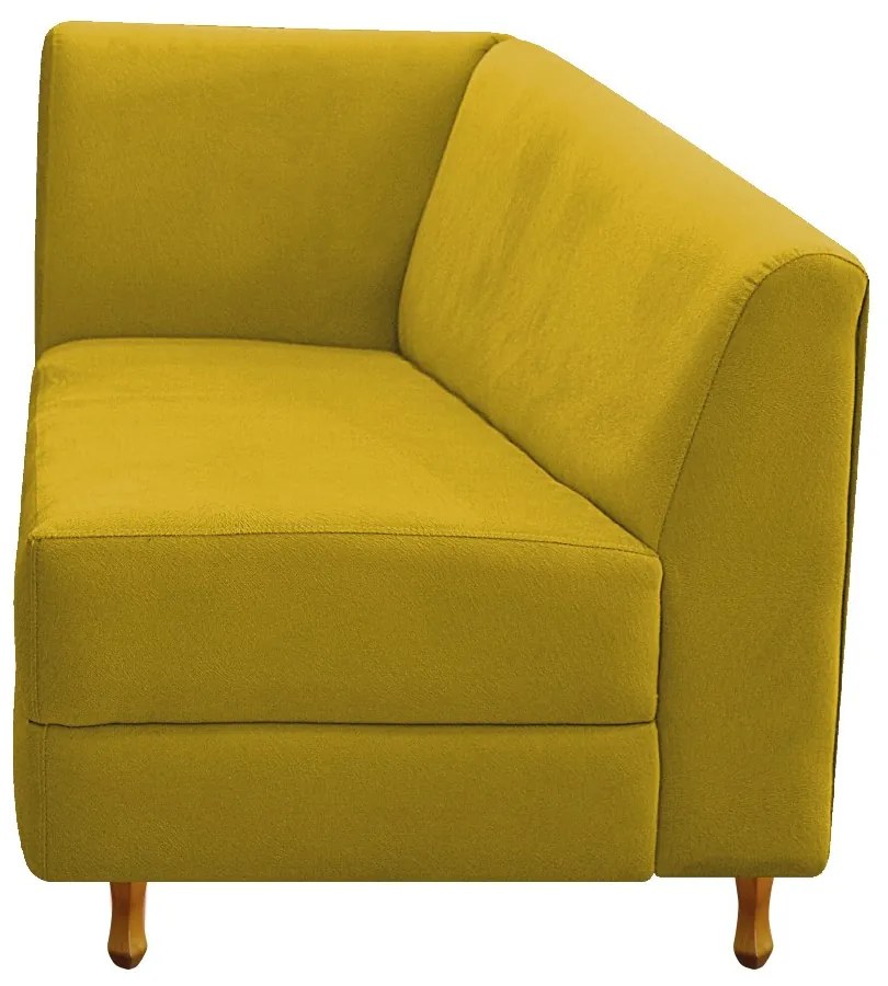Recamier Valéria 185cm Lado Direito Suede Amarelo - ADJ Decor