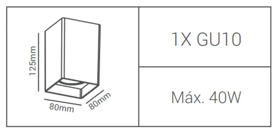 Spot De Sobrepor Cubo Quadrado 8X8X12,5Cm 1 X Mr16 / Plafon Branco | O...
