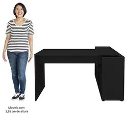 Conjunto Escritório Home Office 4 Peças Nil A06 Preto - Mpozenato