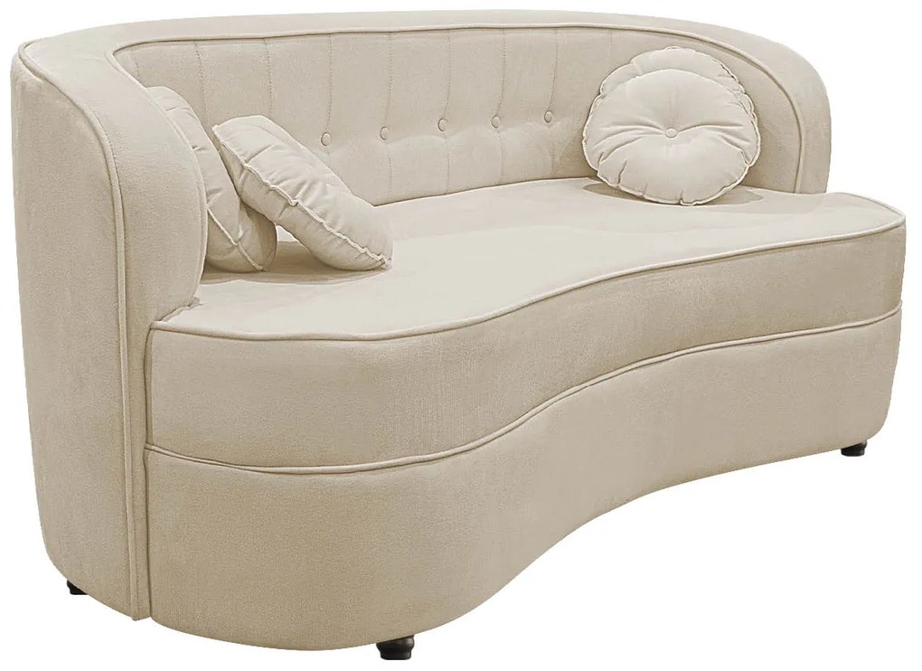 Sofá Curvo 2 Lugares Orgânico Sala Recepção Escritório Decorativo Luxo Panamá 160cm Bouclé