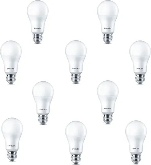 Kit 10 Lâmpadas Bulbo E27 Led 11W 1018Lm 180°