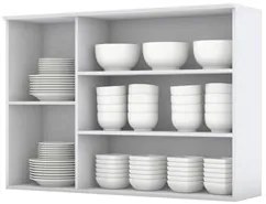 Armário Aéreo 120cm 2 Portas de Vidro 1 Porta Fechada 100% MDF America