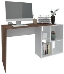 Conjunto Escritório Home Office 4 Peças Look A06 Branco/Ipê - Mpozenat