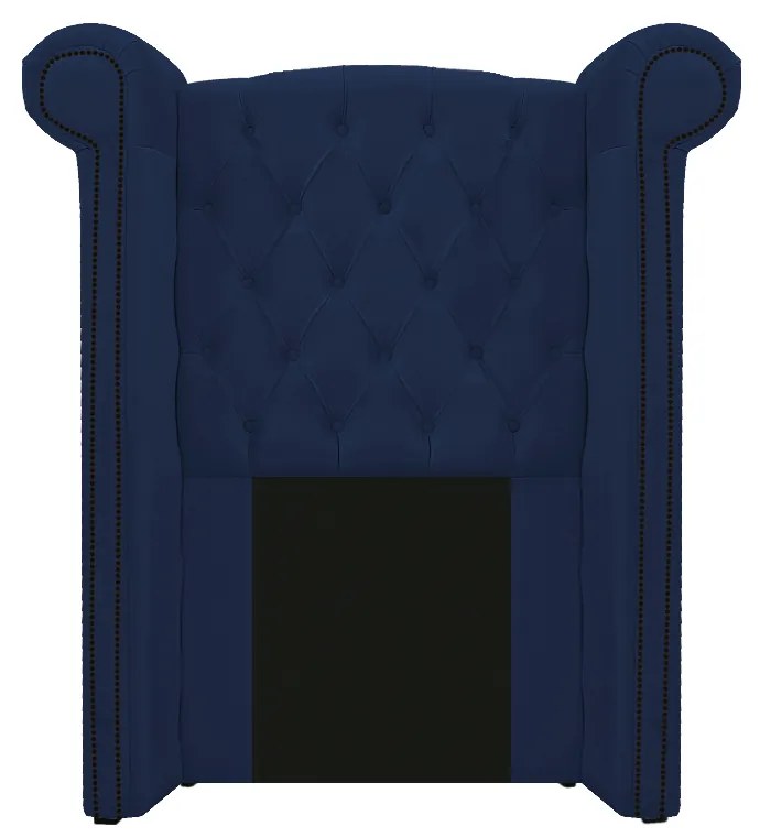 Kit Cabeceira e Calçadeira Veneza 100 cm Solteiro Suede Azul Marinho - ADJ Decor