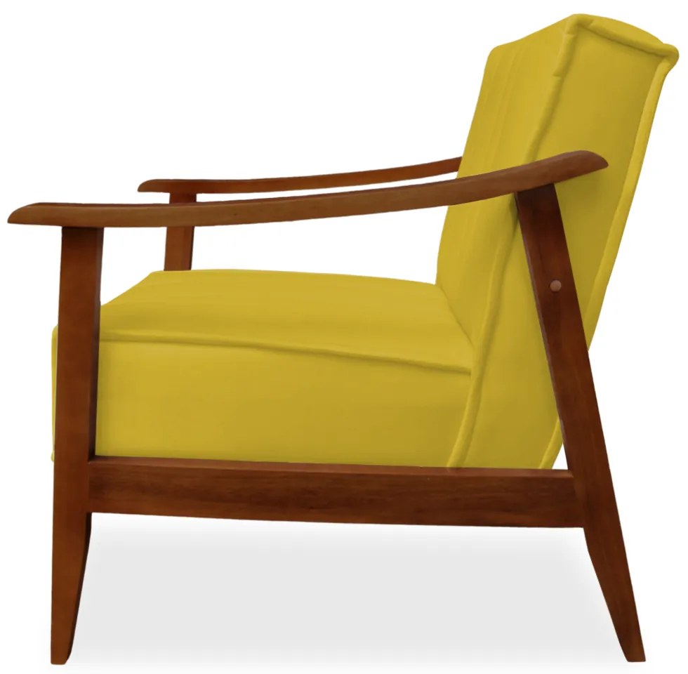 Poltrona Decorativa Vincenzza Veludo Amarelo