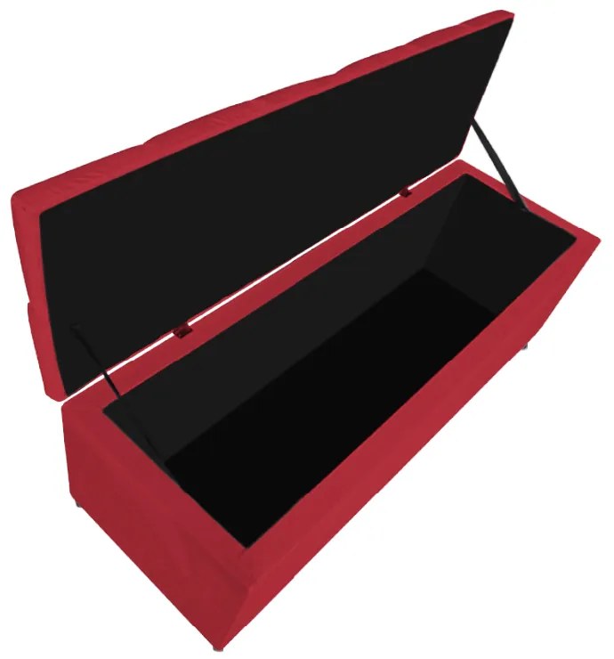 Calçadeira Estofada Liverpool 195 cm King Size Suede Vermelho - ADJ Decor