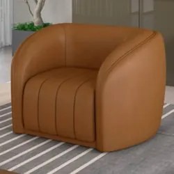 Poltrona Decorativa para Sala 112cm Meris Z32 Sintético Caramelo - Mpo