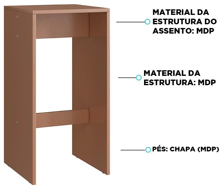 Conjunto Com 2 Banquetas Altas Multiuso Em Mdp - Ceramic