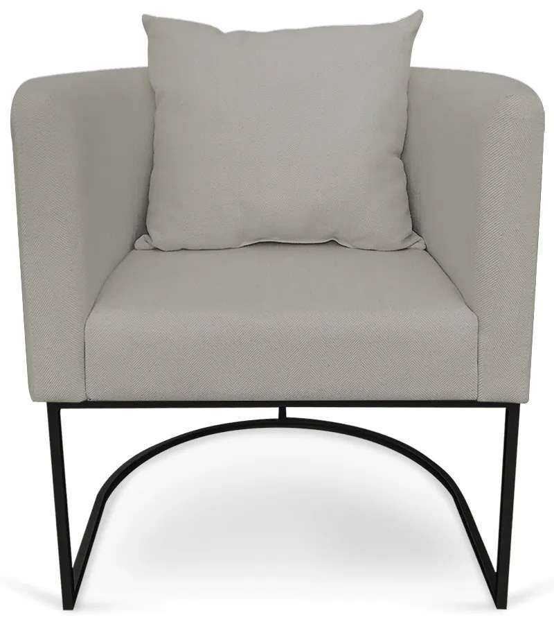 Poltrona Paola Linho Base Metálica Preto D03 - D'Rossi  - A26 Grafite