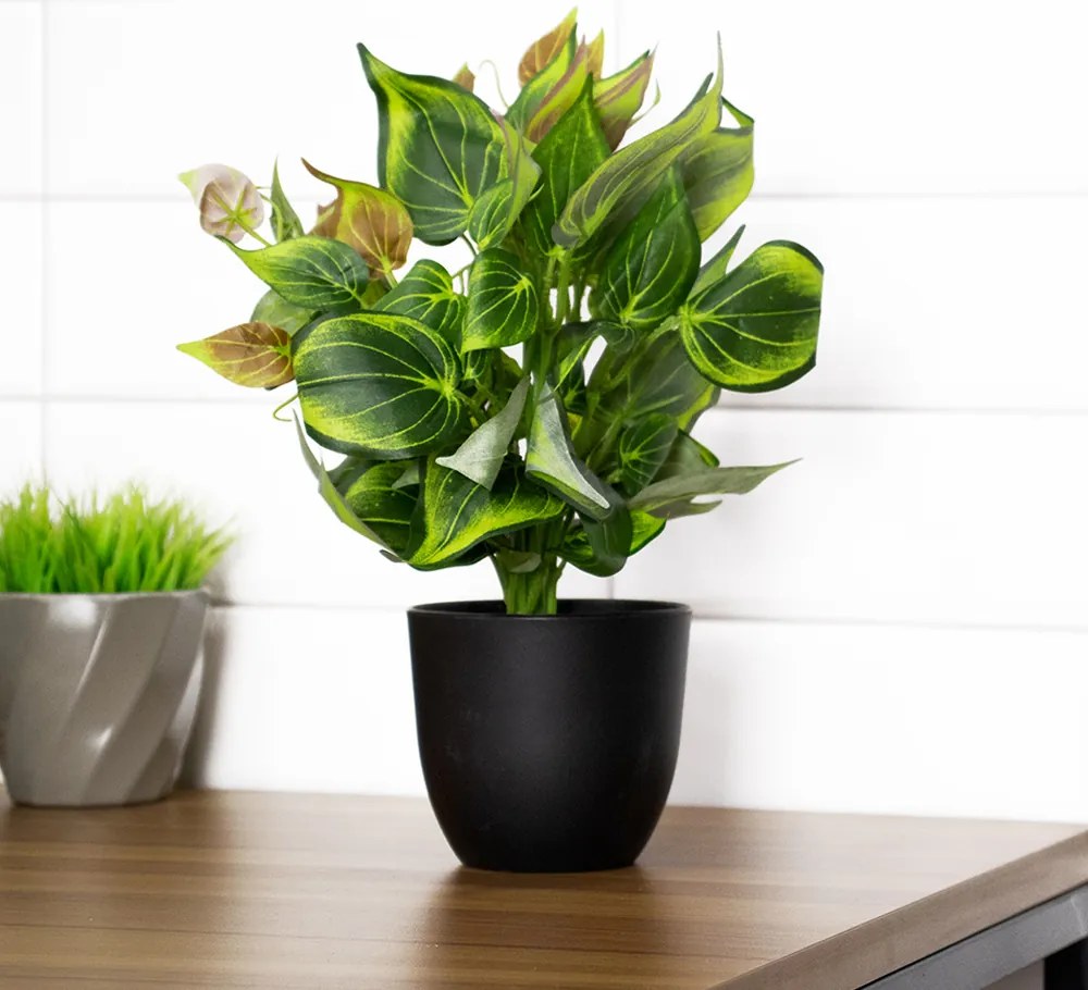Vaso Com Flor Artificial Verde 22 Cm - D'Rossi