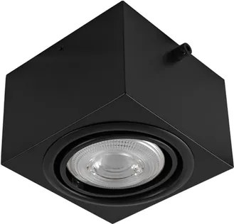 Plafon De Sobrepor Aluminio Com Uma Prensa 16X16cm - PRETO