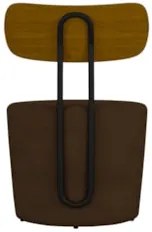 Kit 2 Poltronas Decorativas Redondas 53cm Le Moon Z32 Veludo Marrom -