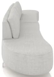 Sofá 3 Lugares 200cm Orgânico Pé Ferro Nagai Linho Gelo Z55 - Mpozenat