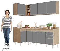 Armário de Cozinha Modulado de Canto Direito 4 Peças CP41 Balcão com T