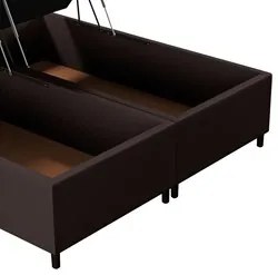 Base Cama Box Baú Casal Queen 158cm Hit I02 Corano Marrom - Mpozenato