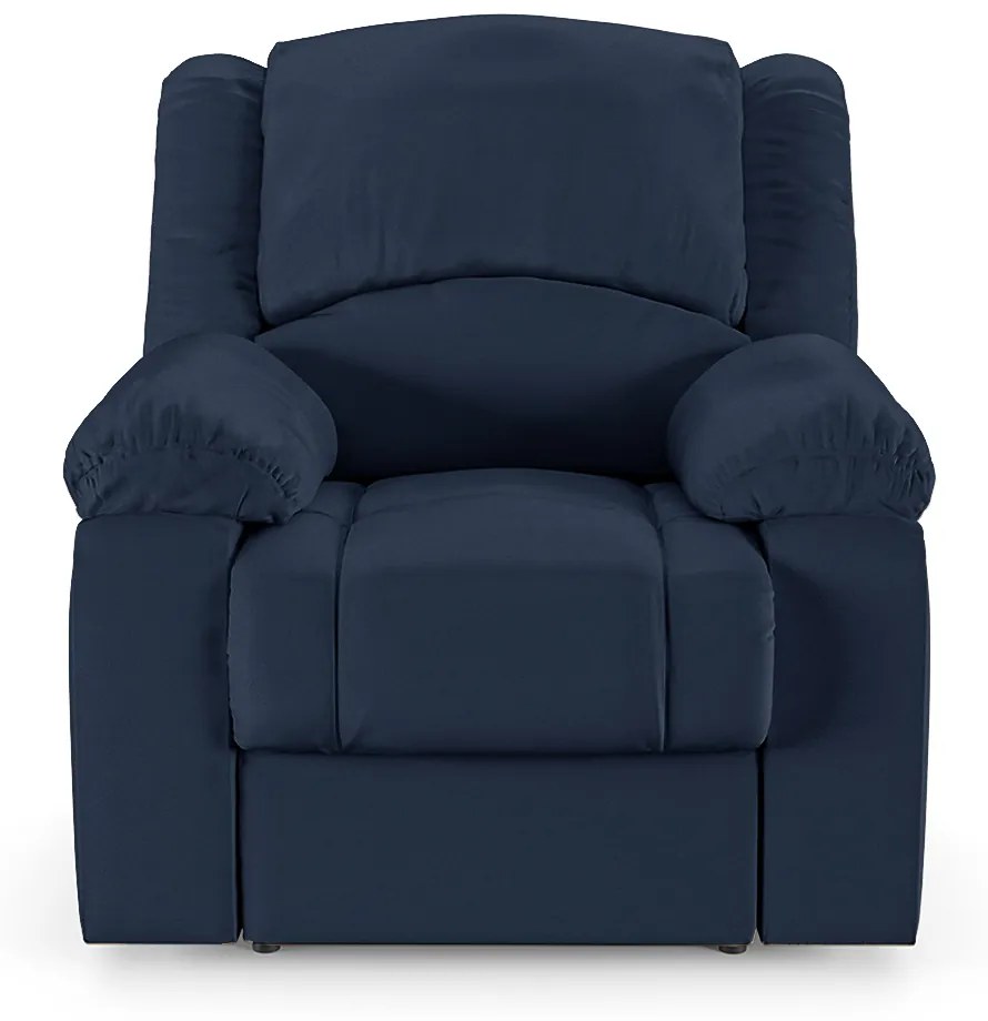 Poltrona do Papai Reclinável Sala de Cinema Madrid Elétrica Touch Massagem USB PU Azul  G23