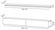 Bancada Suspensa e Prateleira 197cm Slat Z49 Cinamomo/Off - Mpozenato