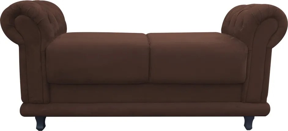 Recamier Barcelona Namoradeira Calçadeira Suede com Strass M11 - D'Rossi - Marrom