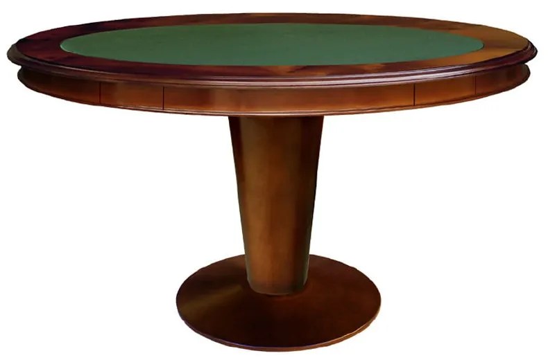 Mesa de Jogos Lugano Tampo Reversível para Cartas e Tabuleiro de Xadrez em Marchetaria com Gavetas Touch e Porta Copos Base Madeira