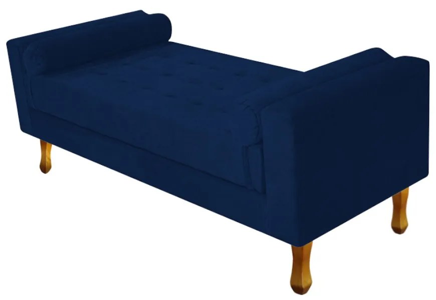 Recamier Félix Queen Size 160cm Suede Azul Marinho - ADJ Decor